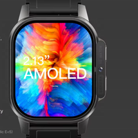 Reloj Inteligente Android 4G con Google Play, Tarjeta SIM, GPS, WIFI, Cámara de Video Dual, Reloj Inteligente Cuadrado con Teléfono, Pantalla AMOLED de 2.13''
