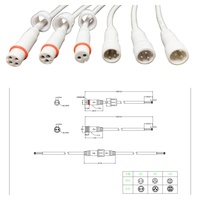 Câble d'extension industriel IP65 mâle/femelle, gaine en PVC, longueur de câble 20 cm, connecteur étanche 2/3/4/5 broches M12/M14