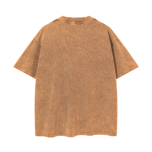 T-shirt 260 GSM in cotone 100% di alta qualità da uomo a spalla oversize a ritiro Zero stile Acid Washed in stile Vintage - Product Image 5