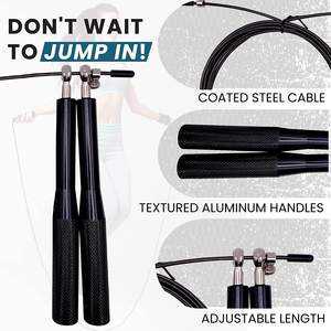 <span class=keywords><strong>Corde</strong></span> à <span class=keywords><strong>sauter</strong></span> à vitesse réglable avec roulement à billes en aluminium de haute qualité, options de couleurs noir, argent, rouge, bleu, portable - Product Image 2