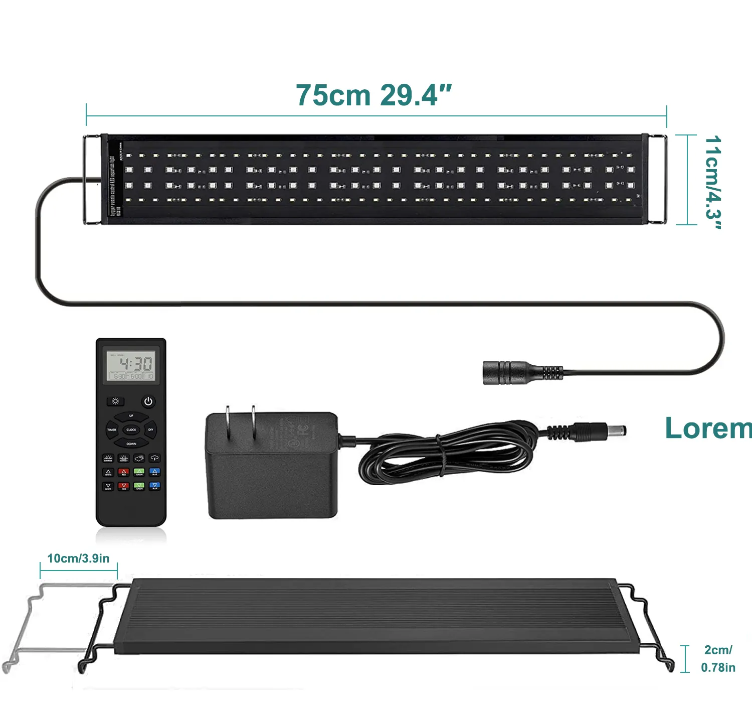 Programlanabilir Dimmer RC ile tatlısu tankı için SRK-AO75cm 36W IP68 su geçirmez manzara profesyonel akvaryum LED ışıkları