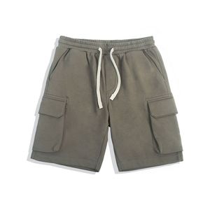 Vente en gros de shorts cargo pour hommes taille élastique Streetwear décontracté pour hommes pantalons courts cargo en coton éponge française short de survêtement en tissu - Product Image 3