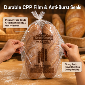 Bolsa Transparente Larga Microperforada de OPP para Pan Francés, Bolsa de Embalaje Transpirable Personalizada para Panadería, para Baguette - Product Image 6