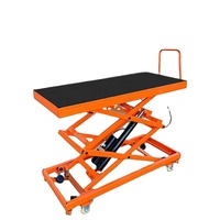 Table élévatrice à ciseaux hydraulique manuelle mobile d'intérieur, plateforme pliable, chariot plat pour la décoration murale