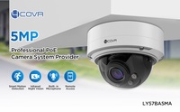 Caméra Dôme IP PoE Extérieure 5MP Anti-Vandalisme avec Auto Focus, IA SMD, Objectif Zoom Optique 2.8~12mm, Zoom Optique 4X et Vision Nocturne IR