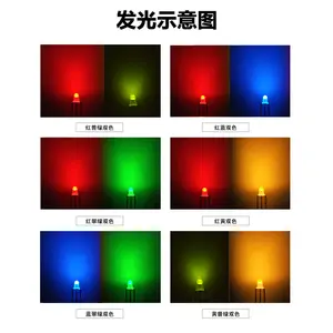 led-lampenperlen zweifarbig 3 mm co-yin co-yang F3 rot-grün zweifarbig rot blau zweifarbig rot smaragdgrün zweifarbige diode