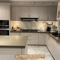 Armoires de cuisine pour appartements hôteliers, vente en gros, OEM, ODM, contreplaqué résistant à l'humidité, panneaux ignifuges certifiés CE