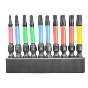 Wholesale Black S2 Alloy Steel Hexagonal Impact Resistant Screwdriver Strong Magnetic Cross Plum Blossom Wind Screwdriver Bit