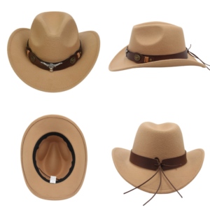 Échantillon Gratuit 2025 Shinehats Chapeau de Luxe Femme Western à Large Bord Fedora en Feutre Vente en Gros Chapeaux de Cowboy Personnalisables avec Logo - Product Image 3