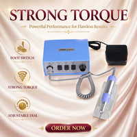 Ponceuse à ongles professionnelle JD800 avec moteur à balais 0-30000 tr/min, design carré en plastique, portable, multifonctionnelle, prise EU/US 220V 1