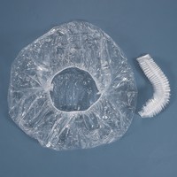 Bonnets de douche jetables imperméables transparents pour les voyages, l'hôtellerie, bonnets de douche en plastique jetables à prix avantageux