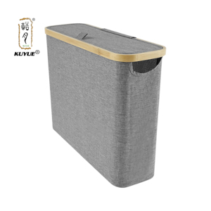 Cestino porta carta igienica KUYUE con coperchio, porta carta igienica in bambù, organizer da <span class=keywords><strong>bagno</strong></span> - Product Image 1