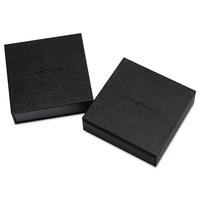 Boîte cadeau coulissante noire personnalisée pour bijoux avec logo pour collier et bague avec papier texturé Boîte rigide