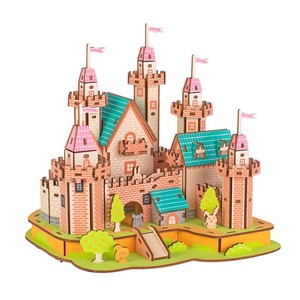 Puzzle en bois 3D unisexe écologique Château Imaginaire, jouet éducatif STEM à construire soi-même pour enfants de 8 ans et plus - Product Image 1