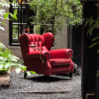 Fauteuil de loisir en cuir véritable de style américain classique traditionnel, villa vintage, canapé simple haut de gamme, fauteuil tigre