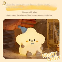 Lampe à claquer en forme d'étoile LED, éco-responsable, en silicone coloré, veilleuse, effet de décompression, cadeau créatif pour chambre d'enfant, chevet, nouveauté