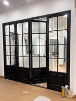 Puerta y Ventanas Corredizas Modernas de Alta Resistencia con Rotura de Puente Térmico para Exteriores de Villas, Balcones y Patios, Puerta de Aluminio con Doble Vidrio Templado