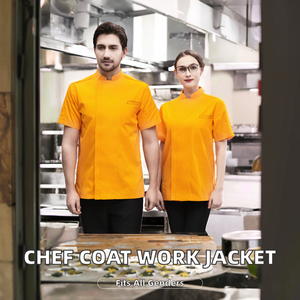 Chaqueta de Chef Unisex de Manga Corta de Algodón Touchhealthy con Detección de Agujas, en Stock, para Uniforme de Trabajo en Cocina de Restaurante - Product Image 2