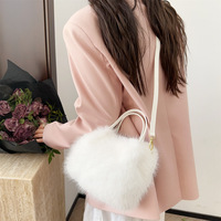 Sac à main en fausse fourrure style coréen pour femme, petit sac à bandoulière décontracté avec poignée courte, sacs d'hiver pour femme