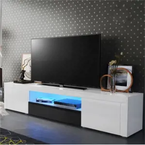 कमरे में रहने वाले फर्नीचर मनोरंजन केंद्र के साथ औद्योगिक डिजाइन टीवी स्टैंड कंसोल तालिका 48 इंच Lowboard 2 अलमारियों टीवी कैबिनेट