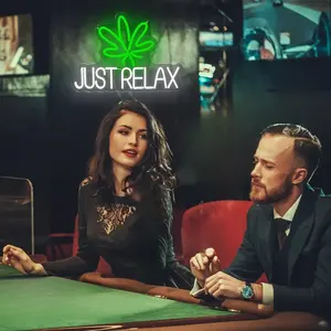 <span class=keywords><strong>Just</strong></span> <span class=keywords><strong>Relax</strong></span> Letrero de neón Diseño de hoja LED multicolor Colgante de pared Interruptor de decoración alimentado por USB Uso versátil controlado Plástico No - Product Image 5