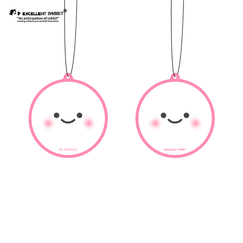 Etiquetas de fragancia con temática de caritas sonrientes rosas