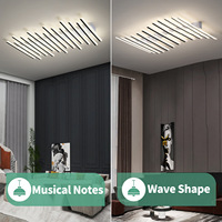 Plafonnier LED moderne et simple design pour le salon Normcore Fishbone Lamp Iron Acrylic IP44 Complete Scandinavian Style