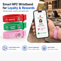 Bracelet NFC RFID en PVC personnalisé pour programme de fidélité de café, récompenses pour les membres, engagement client avec impression de logo