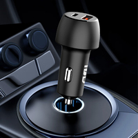 Mini chargeur de voiture électrique à charge rapide avec protection PD 3.0 QC3.0 OVP OTP, double port USB + 1 port Type-C 30W 38W 48W pour écouteurs
