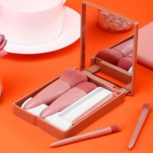 Hot Selling Popular High Quality Pink Makeup Tools Makeup <strong>Mirror</strong> and Makeup Brush <strong>Set</strong> Eyeshadow <strong>Set</strong> 5 in 1 for Girls - Product Image 2