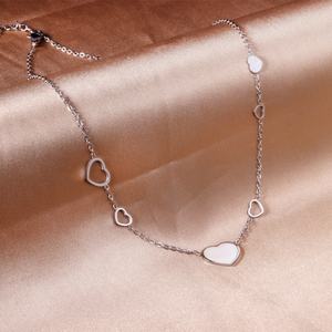 Collar con Colgante de Acero Inoxidable Plateado, Diseño 2022, con Corte de Corazón, Joyería Popular y Elegante - Product Image 5