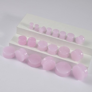 Expansor de Oreja de Piedra Natural de <span class=keywords><strong>6</strong></span>-25 mm, Doble Abertura Plana, Opal, Amatista, Obsidiana, para Boda o Compromiso, Venta al Por Mayor - Product Image 4