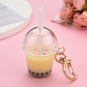 Großhandel Mini-Simulations-Bubble-<span class=keywords><strong>Tea</strong></span>-Schlüsselanhänger, niedlicher Milchtee-Tassen-Taschenanhänger, Mond-Karabiner-Anhänger, Damen-Modeschmuck-Geschenk - Product Image 6