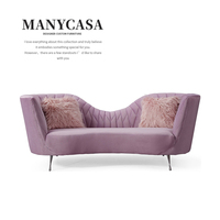 Italienische Licht Luxus Kurve Unregelmäßigen Samt Stoff Sofa Mit Metall Beine Lange Polster Couch Studio Braut Hochzeit Lounge Sofa