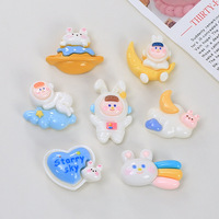 Breloques en résine motif lapin de dessin animé, accessoires DIY pour coques de téléphone et chaussures