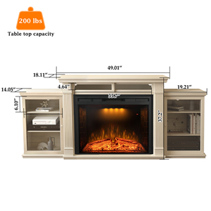 Luxstar 84 inch TV đứng gỗ phương tiện truyền thông trung tâm giải trí mantel với tủ lưu trữ có thể điều chỉnh Kệ 36 "Lò sưởi chèn - Product Image 3