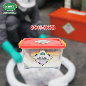 Kit anti-déversement d'hydrocarbures SABER efficace de 15 litres avec boîte transparente, kit de réponse avec boîte transparente pour les fuites de laboratoire et d'équipement. - Product Image 2