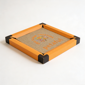 Groothandel Moderne Creatieve Oranje Vierkante Grote Golfkarton Ecologische Kattenbed Kattenkrabpaal Duurzame Kattenkrabplank - Product Image 6