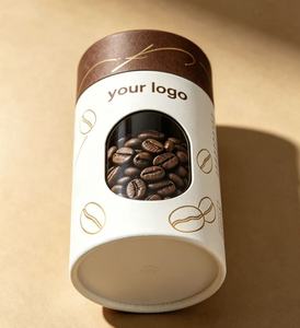 Tube à café en papier kraft écologique avec logo en feuille d'or, boîte cylindrique recyclable pour le stockage des grains de café - Product Image 5