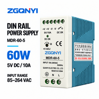 ZGQNYI 5VDC Switching Power Supply MDR-60-5 Konverter AC ke DC yang Dipasang di Rel DIN Kompak untuk Peralatan Pemantauan Sistem Sensor