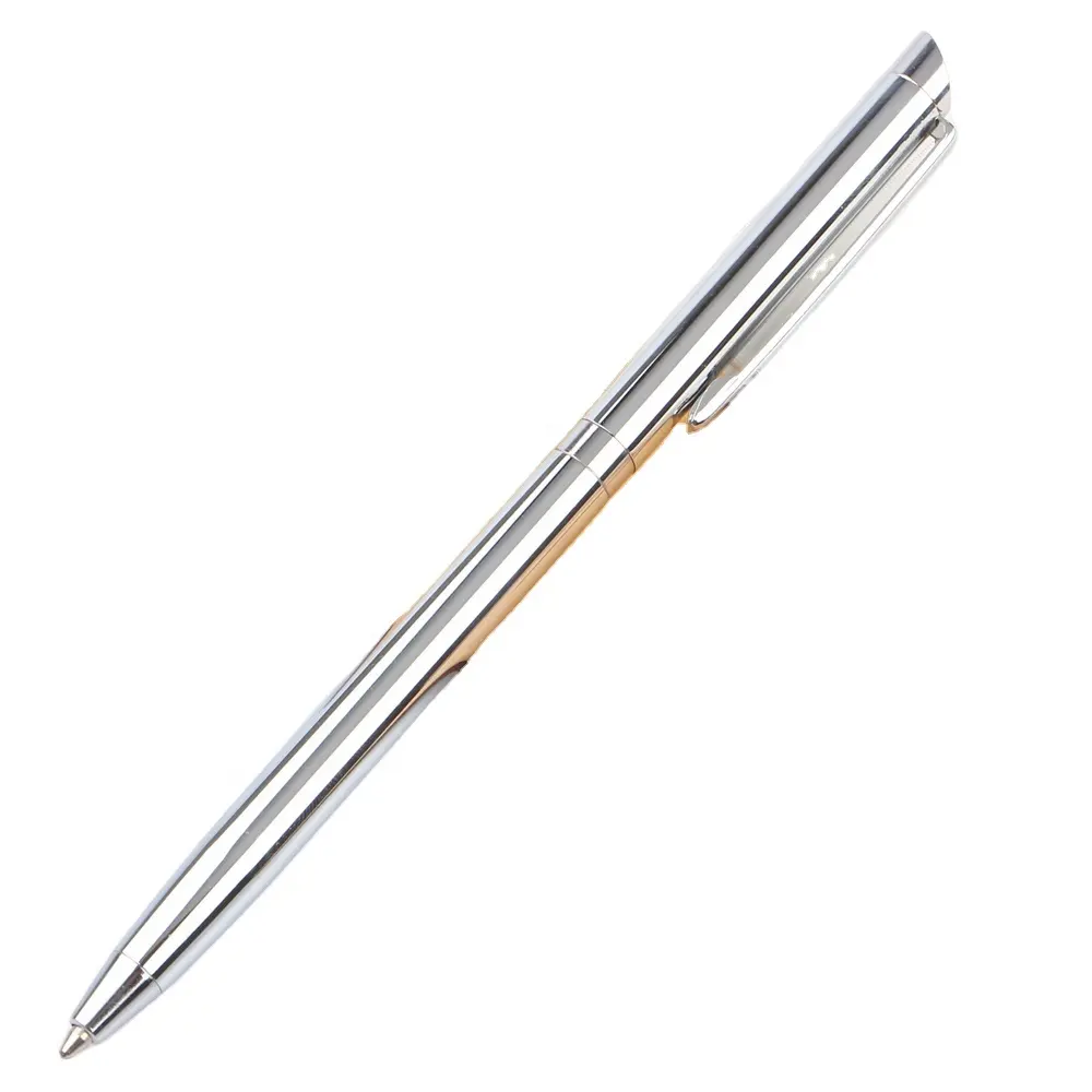 Rotativa de metal esferográfica caneta esferográfica de aço inoxidável barra de aço caneta óleo papelaria comercial caneta frete grátis