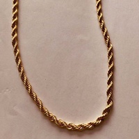 Collier chaîne torsadée en corde épaisse en laiton plaqué or 18 carats