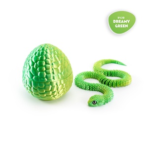 Serpent articulé imprimé en 3D avec œuf - Jouet anti-stress réaliste en forme de vipère, modèle d'animal articulé coloré, cadeau unique pour enfants - Product Image 5