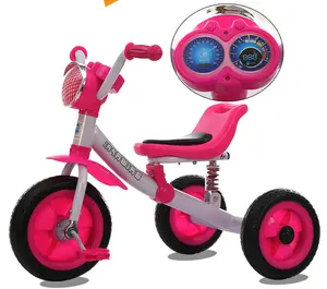 新设计的儿童三轮车自行车流行sepeda anak roda tiga双自行车婴儿双自行车儿童三轮车2至6年