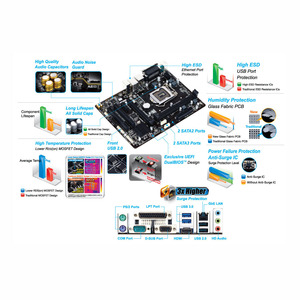 العلامة التجارية الجديدة غيغا بايت H81M S2PH LGA CPU مقبس ثنائي القناة <span class=keywords><strong>DDR3</strong></span> Ram M.<span class=keywords><strong>2</strong></span> SSD مايكرو ATX اللوحة الأم للألعاب - Product Image 2