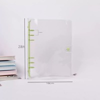 Protège-cahier A5 en PVC transparent ML avec anneaux, pochette promotionnelle pour agenda, pages remplaçables, classeurs souples à anneaux, fermeture éclair en PVC