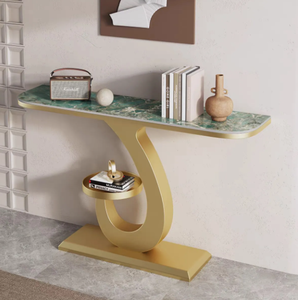 Table <span class=keywords><strong>console</strong></span> moderne en marbre de luxe, <span class=keywords><strong>meuble</strong></span> mural pour entrée, salon et couloir - Product Image 4