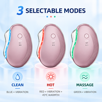 Alat Pijat Wajah Gua Sha Berpemanas dari Baja Anti Karat dengan Getaran dan Mode Warna, Perangkat Kecantikan Perawatan Kulit