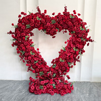Romantisch dromerig bloemstuk van zijde, hartvormig, handgemaakt, met metalen frame, gemaakt in China, voor bruiloft of verloving.