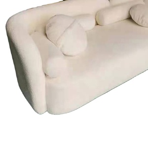 Canapé sectionnel en tissu lin bouclé en forme de L, <span class=keywords><strong>moderne</strong></span>, beige crème, vérifié, modèle tendance <span class=keywords><strong>2021</strong></span>, Ecksofa - Product Image 4